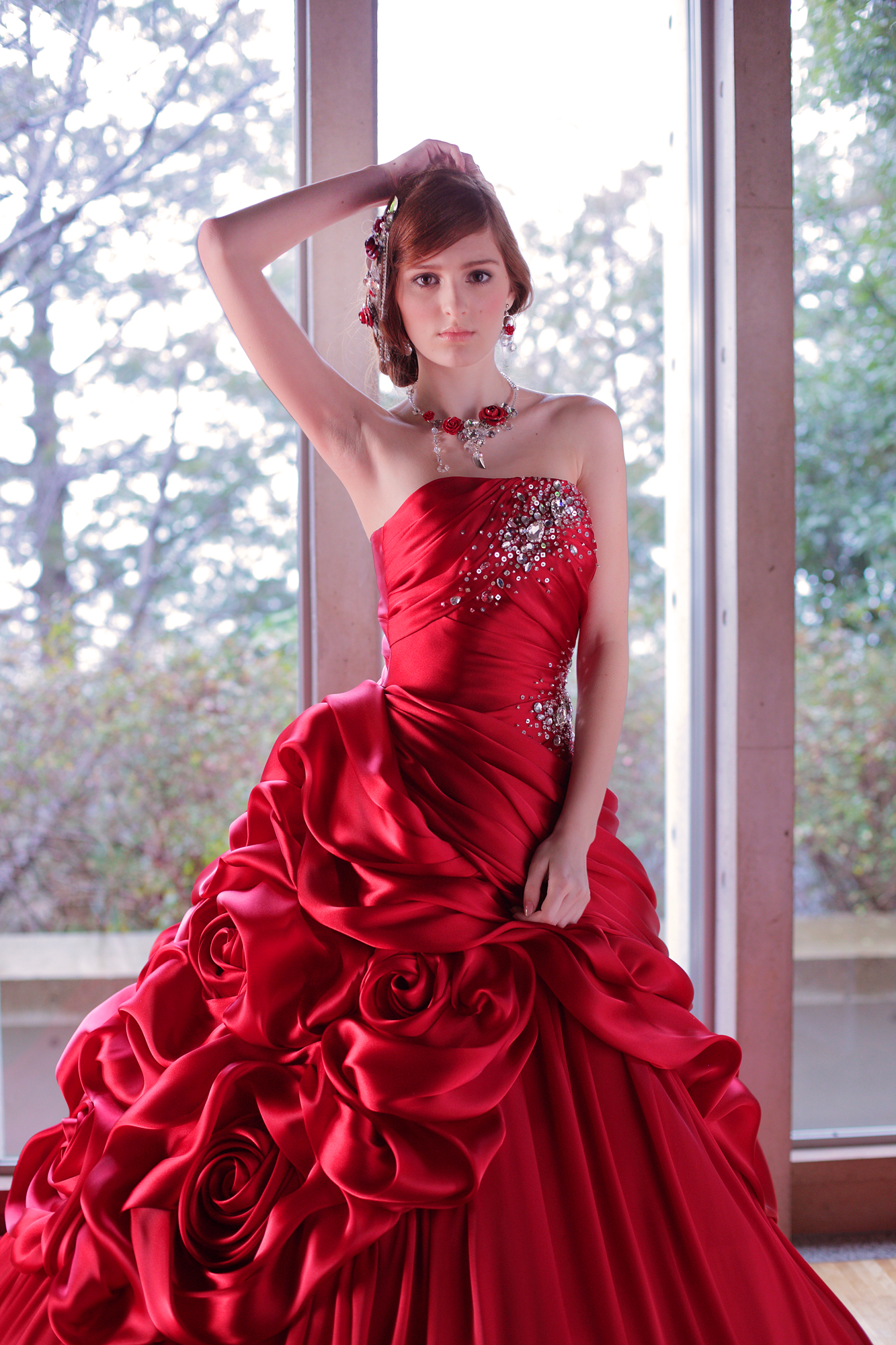 YNSウエディング カラードレス 赤 レッド ウェディングドレス 通販オンラインストア dr-faleh.com